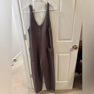 Brown sweater jumpsuit